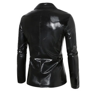 Veste Métallique Homme, Blazer Noir Brillant Croisé pour Femme et Homme, Veste de Costume Élégante à Paillettes, Costume de Soirée Discothèque - Product Image 2