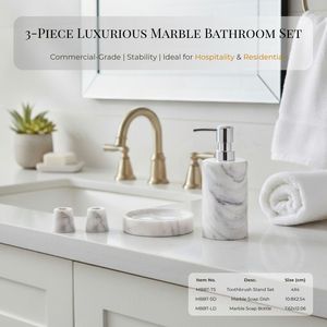 [Holar] Taiwan Made Elegant Resin <b>Soap</b> <b>Holder</b> Tray Luxury Round Marble <b>Soap</b> Dish for Bathroom Hotel Vanity - Product Image 5