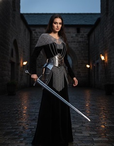 Conjunto de Armadura de Malla de Acero para Mujer, Plateado, Estilo Antiguo y Moderno, para Disfraces de Cosplay y Bodas Medievales - Product Image 2