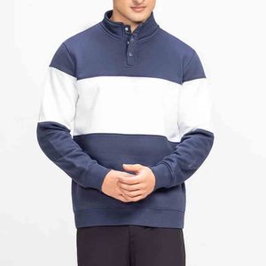 เสื้อสเวตเชิ้ตผู้ชายแบบคอซิปครึ่งตัว ผ้าโพลีเอสเตอร์/คอตตอน สีสันแบบคัลเลอร์บล็อก มีกระเป๋า ซักทำความสะอาดง่าย เป็นมิตรต่อสิ่งแวดล้อม ระบายอากาศได้ดี - Product Image 1