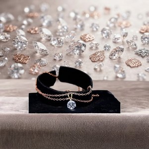 Collar Personalizado de Oro Sólido de 14k con Diamante Solitario en Oro Rosa, Cadena con Certificado IGI para Bodas y Fiestas - Product Image 1
