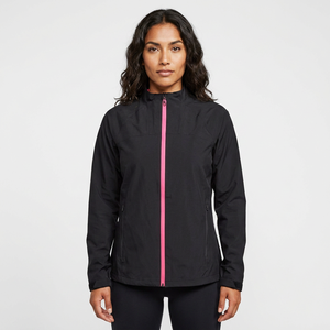 Men's Black Windproof Sporty Jacket With Pink Zipper Stand Collar Regular Fit Autumn Wear - Product Image 4