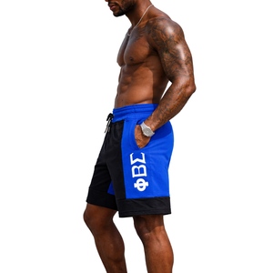 Shorts en molleton noir Phi Beta Sigma, vêtements de fraternité grecque, coupe athlétique, confort premium et style performant au quotidien - Product Image 3