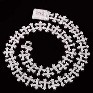 Collar de Lujo Personalizado con Eslabones Cruzados y Piedras VVS Moissanite, Chapado en Oro sobre Plata 925, Certificado GRA, Estilo HipHop para Raperos - Product Image 3