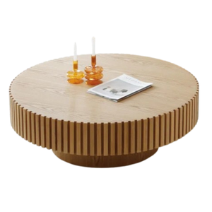 Mid-Century Modern Retro Style Solid Wood <b>Round</b> Tea/Coffee <b>Table</b> for Living Room, <b>Round</b> Gear Shape Coffee <b>Table</b> for Indoor - Product Image 2