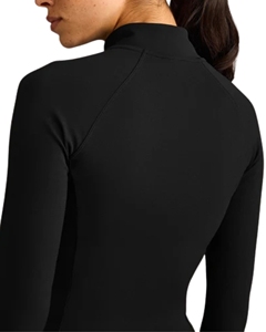 Chaqueta Deportiva Ligera y Transpirable para Mujer, Corte Ajustado, con Cierre, Orificios para Pulgares, Cuello Alto, Bolsillos, para Yoga, Gimnasio y Entrenamiento - Product Image 6