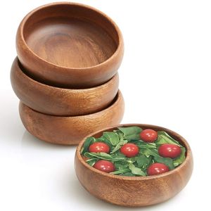 Smooth Finish Wooden Serving Bowl For Salad Fruit Bread <b>Pasta</b> Kitchen Dining Table Handmade Natural Wood Dish - Product Image 5