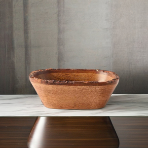 Elegante cuenco de madera hecho a mano para servir y juego de fruteros de melamina, vajilla de comedor cómoda para todos los días y decoración del hogar - Product Image 1