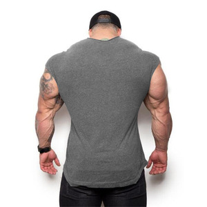 Camiseta sin Mangas para Hombre, Color Verde Oliva, Cuello Redondo, Color Sólido, Informal, para Entrenamiento, Chaleco Deportivo de Algodón Tejido - Product Image 4