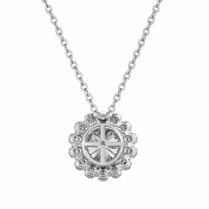 Round Brilliant Cut Moissanite Pendant <b>Necklace</b> for Women 925 <b>Sterling</b> <b>Silver</b> Dazzling Wedding Bridal Jewelry - Product Image 3
