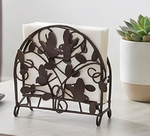 Metal Napkin Holder With <b>Birds</b> And Leaves Design Vintage Style Free <b>Standing</b> Decorative Table Accessory And Kitchen Use - Product Image 5