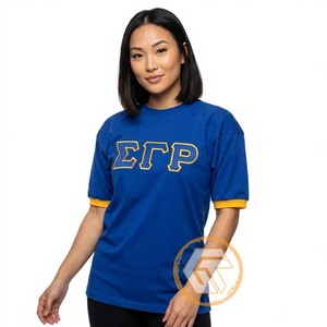 เสื้อยืดชมรมนักศึกษาหญิง GREEK TREASURES Sigma Gamma Rho ขายส่ง ผ้าฝ้ายเจอร์ซีย์ 100% คอกลม แขนครึ่ง ปักลาย สำหรับฤดูร้อน - Product Image 3