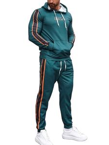 Survêtement de sport d'hiver pour homme de qualité supérieure en deux pièces, en molleton technique 100% coton, respirant et léger pour l'entraînement - Product Image 2