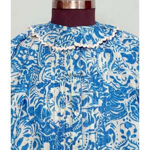 Robe évasée d'été pour femme, style décontracté et vintage, à motif floral, 100 % coton respirant et écologique, col rond, taille naturelle, grande taille - Product Image 3