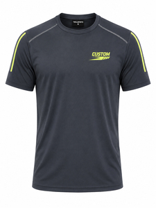 T-shirt de sport ajusté pour homme 2026 – 86 % polyester, 14 % élasthanne – Doux, séchage rapide, respirant, logo personnalisable – Course à pied - Product Image 1