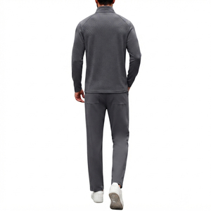 Men's <b>Quarter</b>-Zip Fleece Sweat Tracksuit Casual Tracksuit Winter Wear Quick Dry 100% Polyester Cotton Sweat <b>Pants</b> Tracksuit Mens - Product Image 2