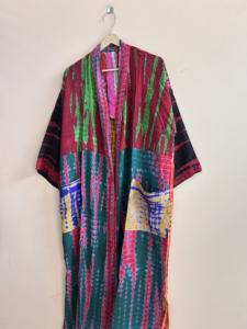 Robe kimono en soie d'été pour femme, peignoir de plage, kimono de luxe fait main - Product Image 3