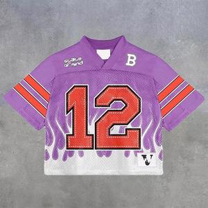 Camiseta de Fútbol de Malla para Hombre COI de Alta Calidad, Camiseta Gráfica Holgada con Hombros Caídos, Impresión Personalizada, Camiseta Oversize para Hombre - Product Image 3