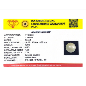 Certified Natural Pearl 8.2 Carat Loose Gemstone for Fine Jewelry - Product Image 3