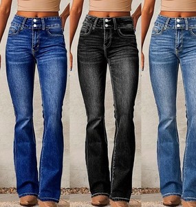 Pantalones Vaqueros Retro de Cintura Media y Pierna Recta para Mujer, Estilo Japonés, Desgastados, Casuales, a Bajo Precio, Jeans Modernos al por Mayor - Product Image 5