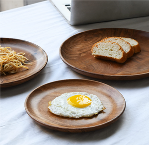 Plato de Madera de Diseño Personalizado, Bandeja de Frutas de Madera Maciza, Plato Redondo de Madera para Servir Comida, Mejor Precio - Product Image 1