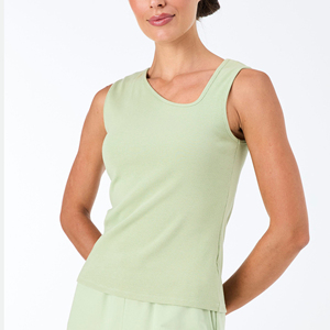 Camiseta sin mangas transpirable con cuello redondo para mujer, ajuste ceñido, informal, para verano, prenda de primera calidad - Product Image 1