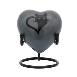 Urne funéraire pour animaux de compagnie Antique Co HU5236, 60 ml, en aluminium, en forme de cœur, écologique, durable, design moderne de luxe, vase de table en métal - Product Image 2