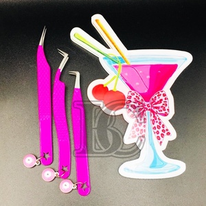 กระเบื้องอะคริลิครูปหัวใจดีไซน์กระจกมาร์ตินี่สีชมพูแบบพรีเมี่ยม - Product Image 4