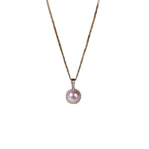 Women's 5-6mm Freshwater <b>Pearl</b> Necklace Set Light Luxury Style Round Small <b>Pearl</b> <b>Pendant</b> with Earnail Ring - Product Image 5