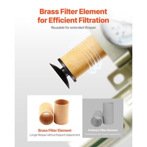 Sistema di Essiccazione dell'Aria Compressa a 3 Stadi 25 m 5 m 0,3 m, Combinazione Filtro Regolatore per Compressore d'Aria 1/2'' NPT - Product Image 5