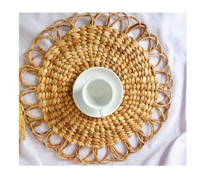 Vietnam Handmade Dark brown Rattan <b>Wicker</b> Charger Plate Natural Round <b>Placemats</b> for Farmhouse Table Restaurant Event Decor - Product Image 3
