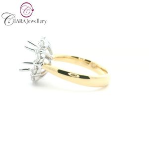 VENTE EN GROS OEM/ODM STYLE CLASSIQUE 18K HALO CLASSIQUE OR BLANC VRAI DIAMANT NATUREL 8.5x6.5mm FORME OVALE MONTAGE D'ANNEAU - Product Image 5