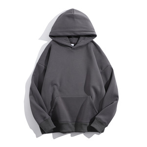 Sweat-shirt à capuche marron uni pour homme, pull à manches raglan avec poche avant, coupe décontractée - Product Image 6
