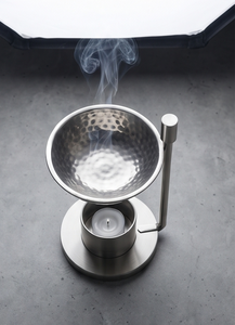Metal Incense Burner Silver <b>Hammered</b> Dual Tier Arch Stand Censer Cone Ash Catcher <b>Holder</b> Wholesale - Product Image 4