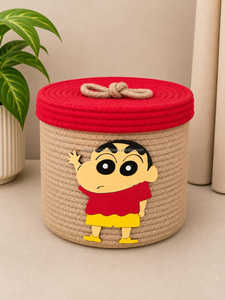 Panier de rangement doux pour bébé en corde de coton tressée, motif ours moderne, avec poignée écologique, gris et blanc, pour jouets de crèche, style boutique - Product Image 6