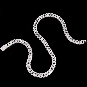 Collar de cadena cubana de moissanita estilo hip hop de proveedor indio con cierre fuerte, joyería de alto brillo para fiestas para hombre en oferta - Product Image 1