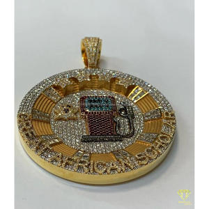 Collar de Lujo con Colgante de Gasolinera, con Piedras de Imitación de Diamantes y Estilo Hip Hop - Product Image 3