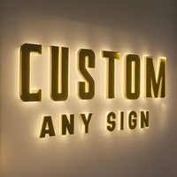 Enseigne extérieure personnalisée avec éclairage LED, lettres en relief 3D, enseigne lumineuse en métal pour boutique, panneau de logo pour publicité extérieure