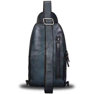 Sac bandoulière unisexe en cuir véritable avec logo personnalisé, couleur unie, pour la vente en gros - Product Image 5