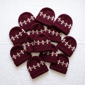 Mäander-Muster Strickmütze Schwarze Bündchenmütze Griechische Fret-Muster Winterwarme Schädelmütze Großhandel Direkt vom Hersteller Kopfbedeckungshersteller - Product Image 2