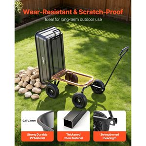 Carrello da Giardino in Polietilene da 600 Libbre con Sistema di Scarico Rapido e Rotazione a 90 e 180 Gradi, Serie Wh 1800 per Carrelli e Trolley - Product Image 6