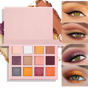 12 Colors Pink Eyeshadow Palette Matte Shimmer Waterproof Pigmented Eye Shadow <b>With</b> <b>Mirror</b> Daily <b>Makeup</b> Cosmetic - Product Image 3