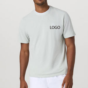 T-shirt pour homme personnalisé avec logo de marque, fabrication en usine, vêtements décontractés, essentiels au quotidien, tissu jersey léger et doux, coutures durables - Product Image 1