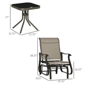 Set da Giardino 3 Pezzi Grigio per Terrazza, Sedute Esterne per Taverna - Product Image 6