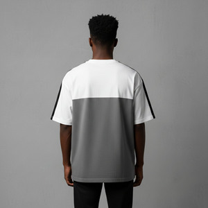 Camiseta de Alta Calidad para Hombre, Estilo Hip Hop, 100% Algodón Ecológico, con Logotipo Personalizado Serigrafiado, Corte Holgado - Product Image 6