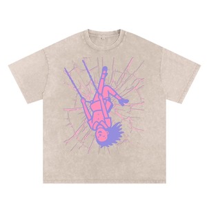 T-shirt surdimensionné délavé à l'acide, nouveau design, personnalisé, uni, grande taille, vintage, en coton épais – Offre spéciale - Product Image 5