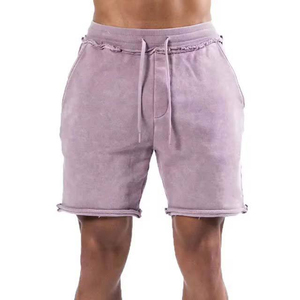 Shorts Homme Personnalisés en Coton Lourd 100% Effet Vieilli Délavé à l'Acide Séchage Rapide Maille Respirante Streetwear Décontracté à Motif - Product Image 4