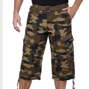 Pantalon Capri d'été pour homme, ample et décontracté, longueur au-dessus du genou, avec taille élastique, grande taille, pantalon capri tactique d'extérieur, respirant - Product Image 3