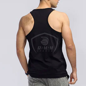 Camiseta sin Mangas para Hombre, Color Negro Sólido, Cuello Redondo, Transpirable, de Secado Rápido, Ropa Deportiva Informal, con Logotipo Estampado en la Parte Delantera - Product Image 6