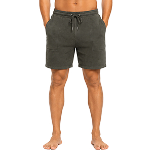 <b>Mens</b> Waffle Knit <b>Shorts</b> Premium Casual Summer Wear Elastic Waist Drawstring Lightweight Gym Workout Training Lounge <b>Shorts</b> <b>Mens</b> - Product Image 6